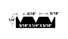 3/16 x 1/4 x 5/16 Flat V Notch | Trowels | Powerhold