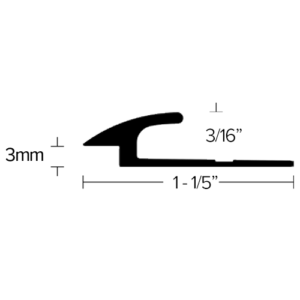 LVT 131 - 3MM LVT TO CARPET TILE (EXTENDED LIP) Diagram