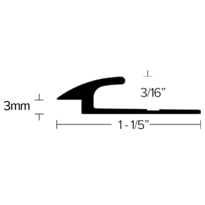 LVT 131 - 3MM LVT TO CARPET TILE (EXTENDED LIP) Diagram