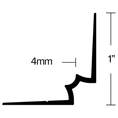 LVT 333 - 4MM NO-LIP STAIR RISER Diagram