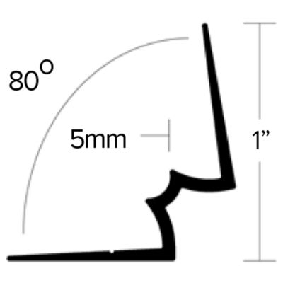 LVT 337 - 5MM NO-LIP STAIR RISER 80o ANGLE Diagram