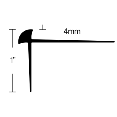 LVT 343 - 4MM NO-LIP STAIR NOSING Diagram