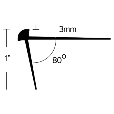 LVT 347 - 5MM NO-LIP STAIR NOSING 80o ANGLE Diagram