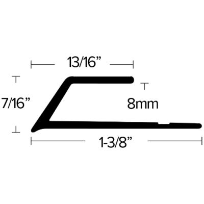 LVT 408 - 8MM BEVEL CAP EXTENDED LIP Diagram