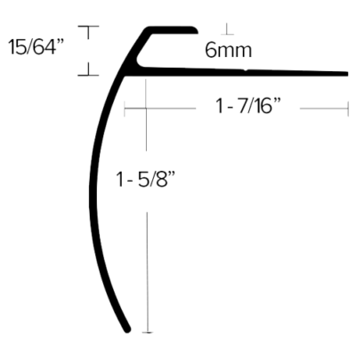 LVT 604 - 6MM LVT STAIR NOSING Diagram