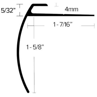 LVT 606 - 4MM LVT STAIR NOSING Diagram