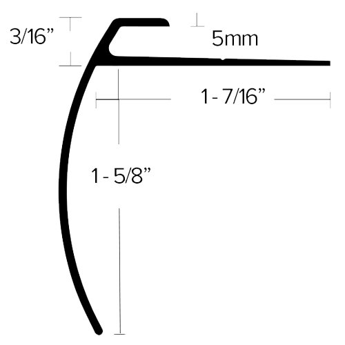 LVT 608 - 5MM LVT STAIR NOSING Diagram