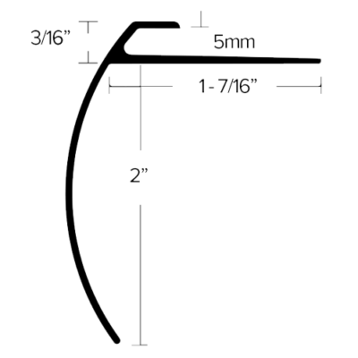 LVT 610 - 5MM LVT STAIR NOSING LONG Diagram