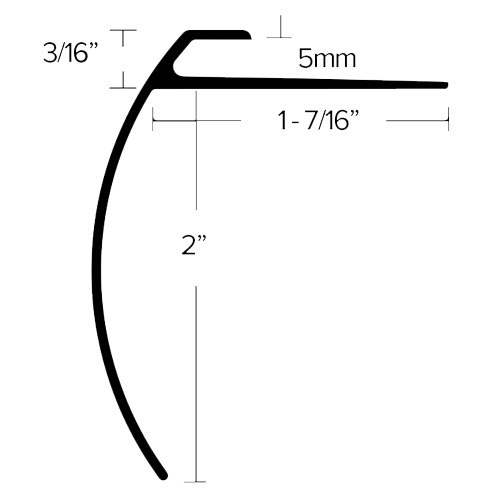 LVT 610 - 5MM LVT STAIR NOSING LONG Diagram