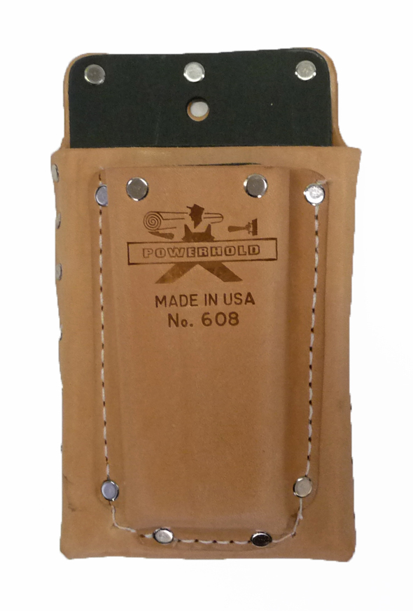Leather Goods Double Pouch With Fiber Lined Pockets