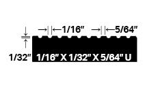 Trowels 1/16" x 1/32" 5/64" U Notch