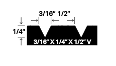 Trowels 3/16" X 1/4" X 1/2" Flat V Notch