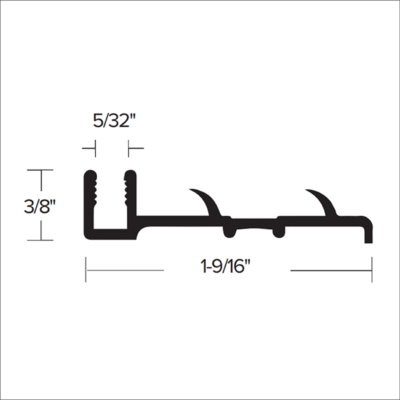 CM 3750 - 3/8” VINYL INSERT CARPET METAL WITH PINS