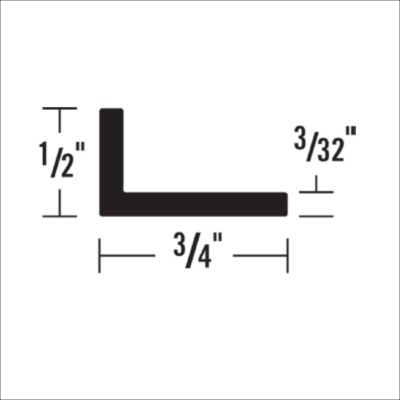 1225 - 3/4” x 1/2” ANGLE