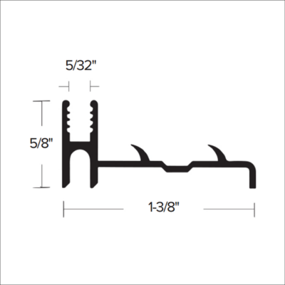 CM 115 - 5/8” VINYL INSERT CARPET METAL WITH PINS/EXTENDER