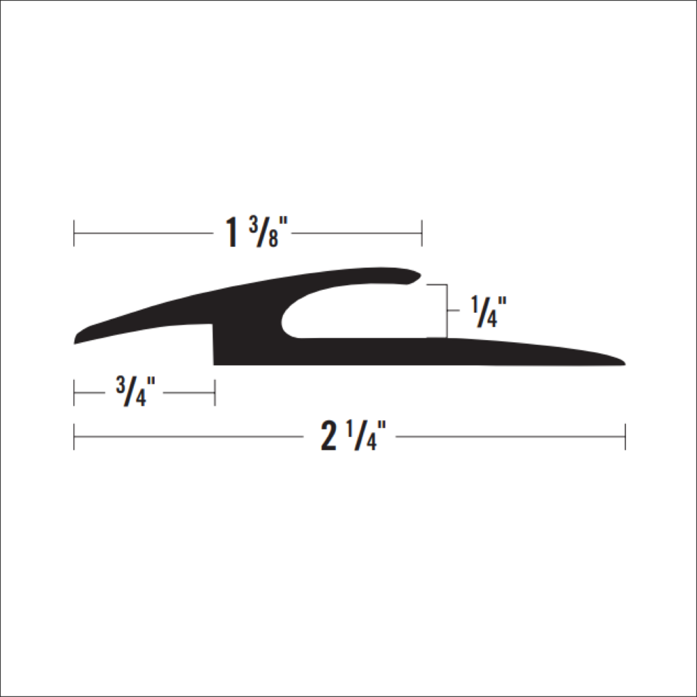 VT756 - 1/4" X 1 3/8" X 3/4" X 2 1/4" TILE AND CARPET JOINER