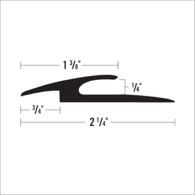VT756 - 1/4" X 1 3/8" X 3/4" X 2 1/4" TILE AND CARPET JOINER